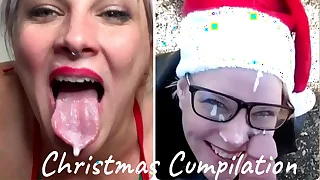 CUM FOR CHRISTMAS&colon; Swallow & Cum Compilation